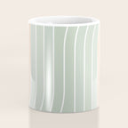 Abstract Retro Double Spring Rainbow - Pastel sage green and Peach fuzz Coffee Mug Gallery Image 4