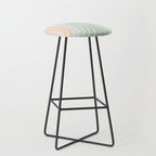 Abstract Retro Double Spring Rainbow - Pastel sage green and Peach fuzz Stool Gallery Image 1