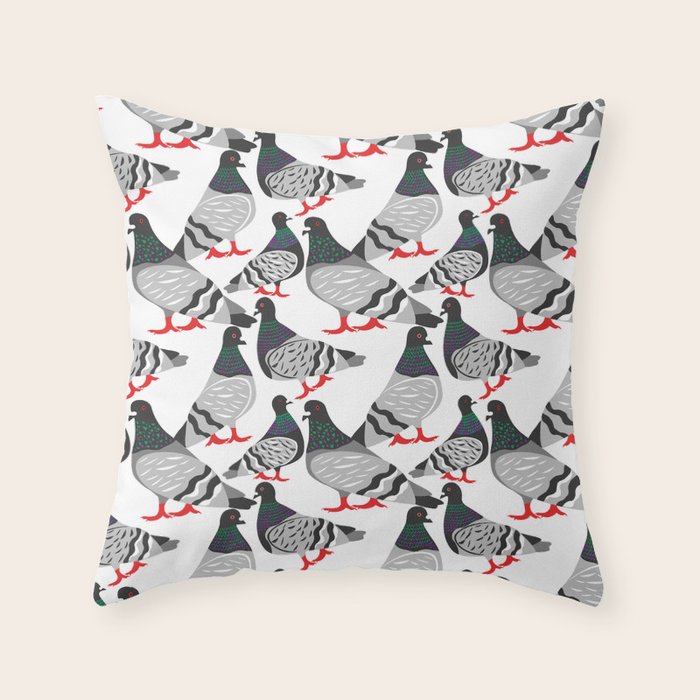 Pigeon Power Throw Pillow Gallery Image 1
