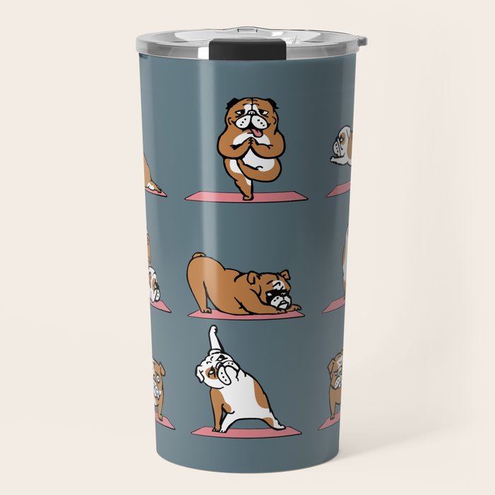 English Bulldog Yoga Travel Mug Gallery Image 1