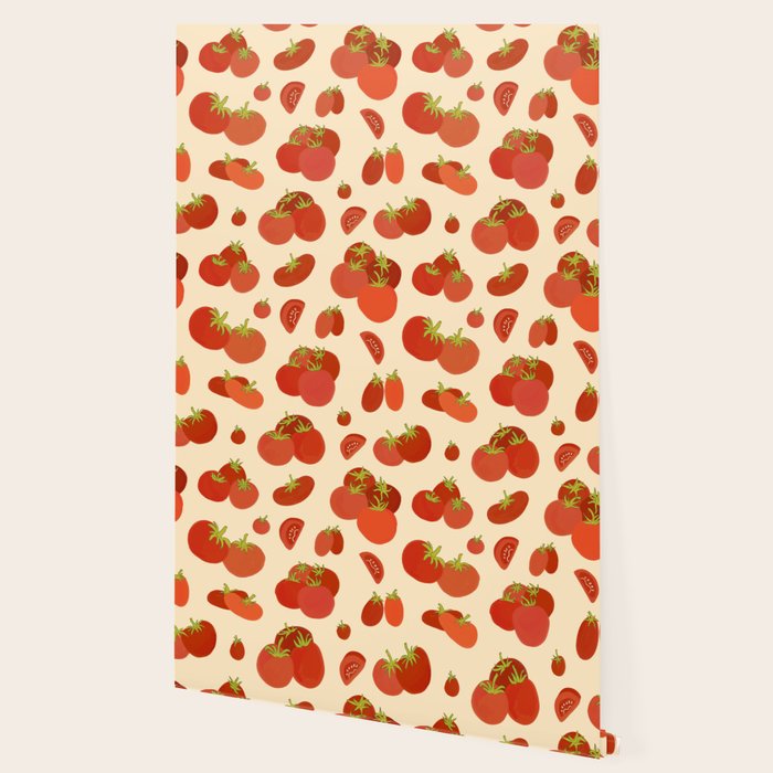 Hand Drawn Italian Roman Pomodori Tomato Classic Mediterranean Art Wallpaper Gallery Image 2