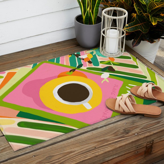 IYKYK, If You Know You Know, Typography Tea American Slang Quote Quirky, English Language Communication Millennials Whimsical Fun, Eclectic Bohemian Contemporary Painting Words Attitude Outdoor Rug Gallery Image 2