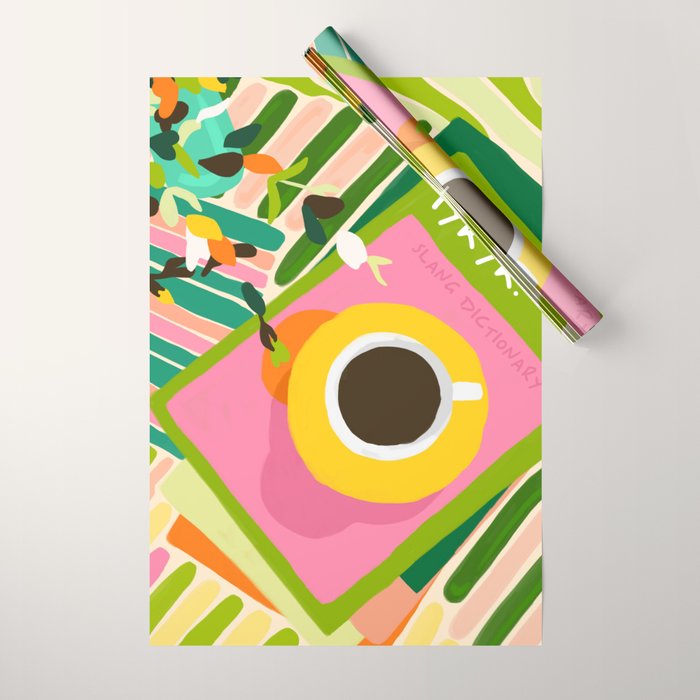 IYKYK, If You Know You Know, Typography Tea American Slang Quote Quirky, English Language Communication Millennials Whimsical Fun, Eclectic Bohemian Contemporary Painting Words Attitude Wrapping Paper Gallery Image 1