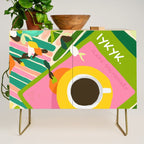 IYKYK, If You Know You Know, Typography Tea American Slang Quote Quirky, English Language Communication Millennials Whimsical Fun, Eclectic Bohemian Contemporary Painting Words Attitude Credenza Gallery Image 1