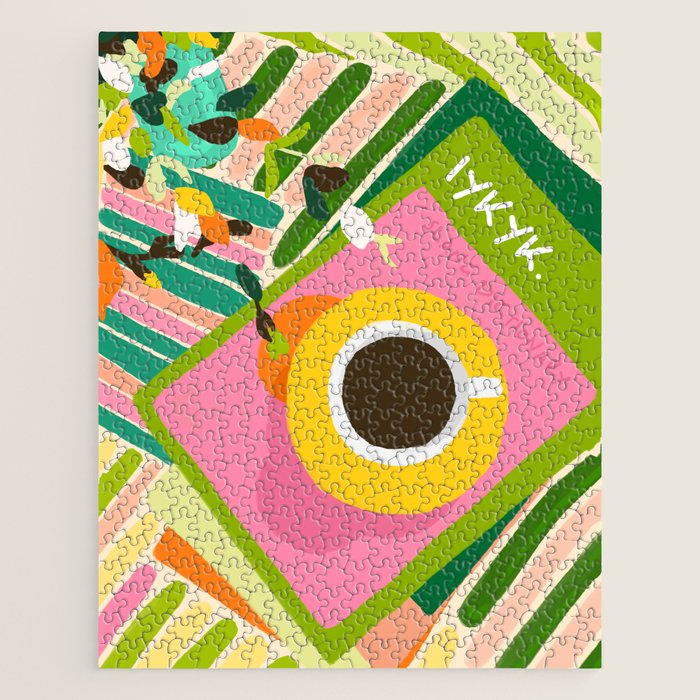 IYKYK, If You Know You Know, Typography Tea American Slang Quote Quirky, English Language Communication Millennials Whimsical Fun, Eclectic Bohemian Contemporary Painting Words Attitude Jigsaw Puzzle Gallery Image 1
