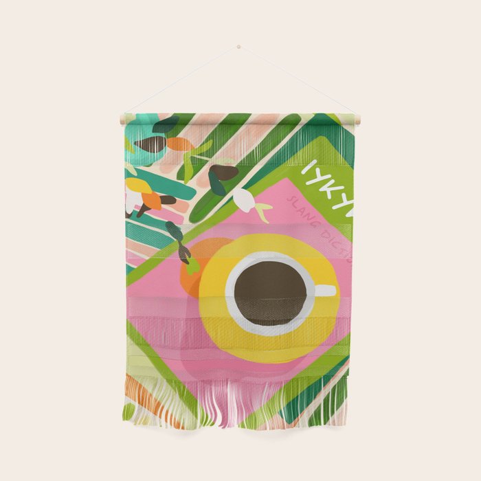 IYKYK, If You Know You Know, Typography Tea American Slang Quote Quirky, English Language Communication Millennials Whimsical Fun, Eclectic Bohemian Contemporary Painting Words Attitude Wall Hanging Gallery Image 1