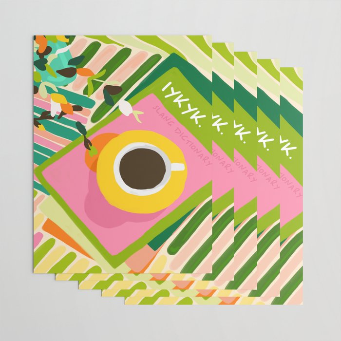 IYKYK, If You Know You Know, Typography Tea American Slang Quote Quirky, English Language Communication Millennials Whimsical Fun, Eclectic Bohemian Contemporary Painting Words Attitude Wrapping Paper Gallery Image 3