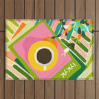 IYKYK, If You Know You Know, Typography Tea American Slang Quote Quirky, English Language Communication Millennials Whimsical Fun, Eclectic Bohemian Contemporary Painting Words Attitude Outdoor Rug Gallery Image 1