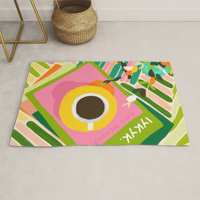 IYKYK, If You Know You Know, Typography Tea American Slang Quote Quirky, English Language Communication Millennials Whimsical Fun, Eclectic Bohemian Contemporary Painting Words Attitude Rug Gallery Image 1
