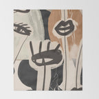 Modern Abstract Art Face 24 Throw Blanket Gallery Image 2