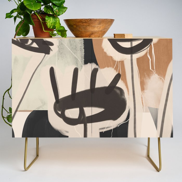 Modern Abstract Art Face 24 Credenza Gallery Image 1