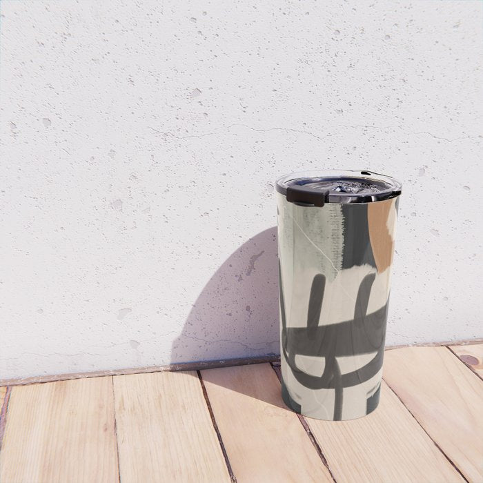 Modern Abstract Art Face 24 Travel Mug Gallery Image 4