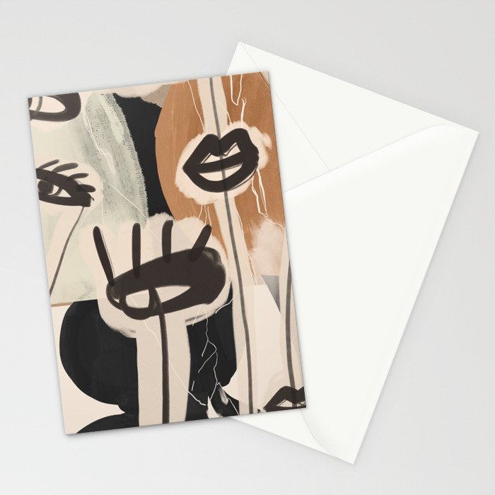 Modern Abstract Art Face 24 Stationery Card Gallery Image 2
