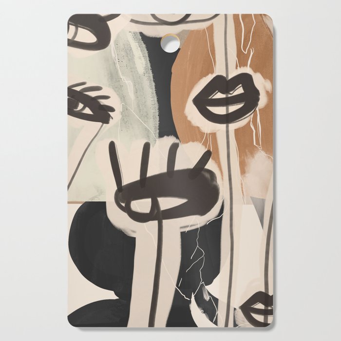 Modern Abstract Art Face 24 Cutting Board Gallery Image 1