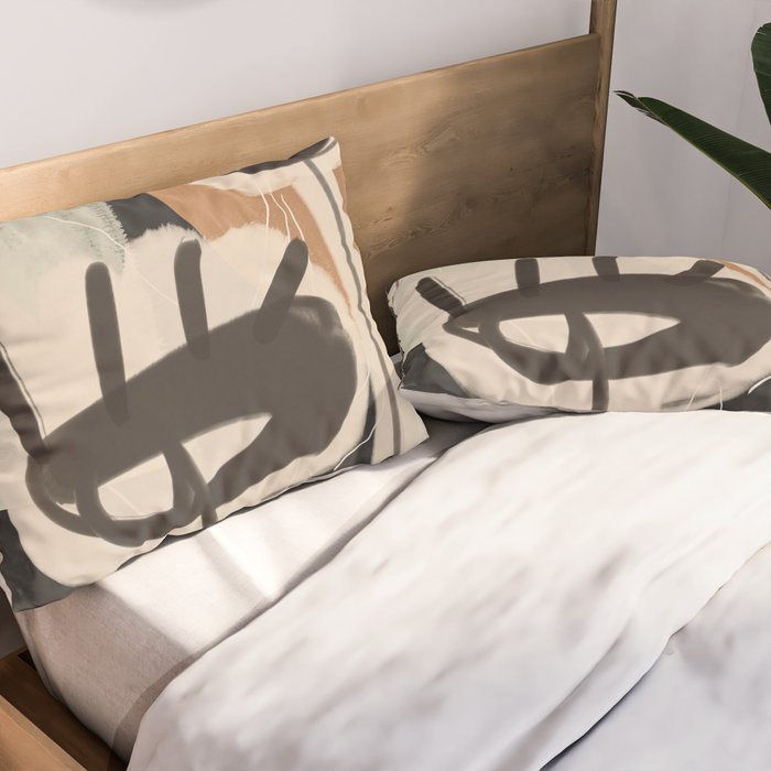 Modern Abstract Art Face 24 Pillow Sham Gallery Image 2