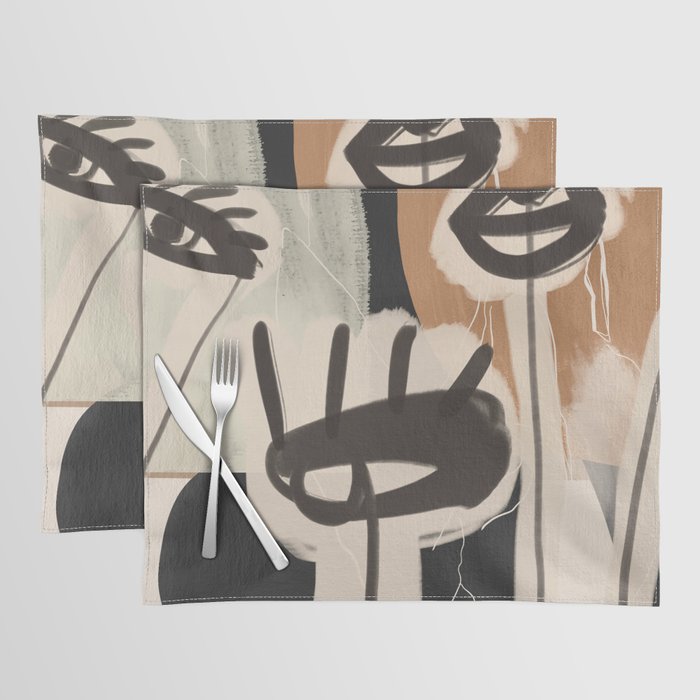 Modern Abstract Art Face 24 Placemat Gallery Image 1