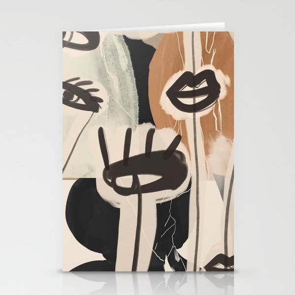 Modern Abstract Art Face 24 Stationery Card Gallery Image 2