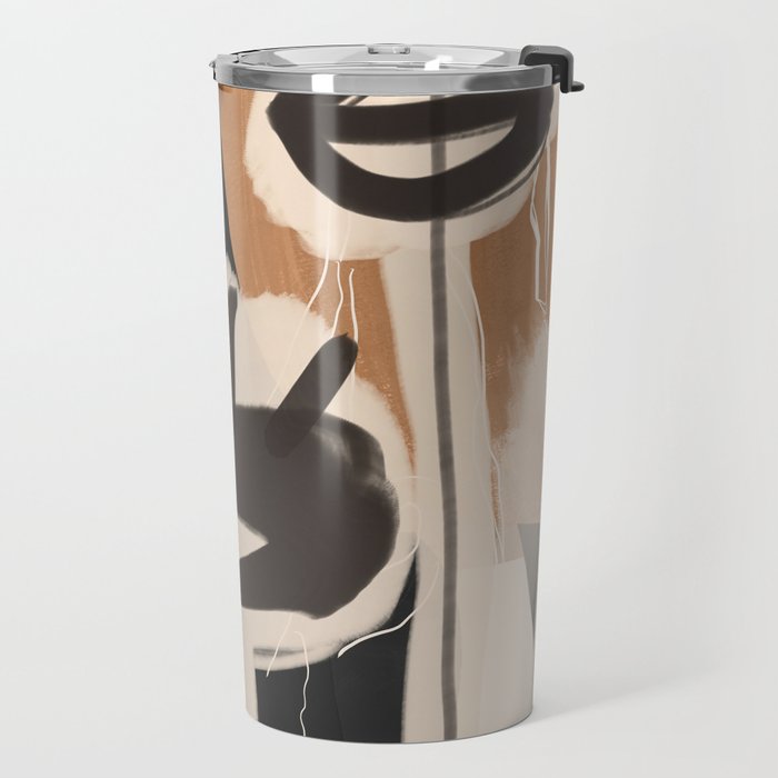 Modern Abstract Art Face 24 Travel Mug Gallery Image 2