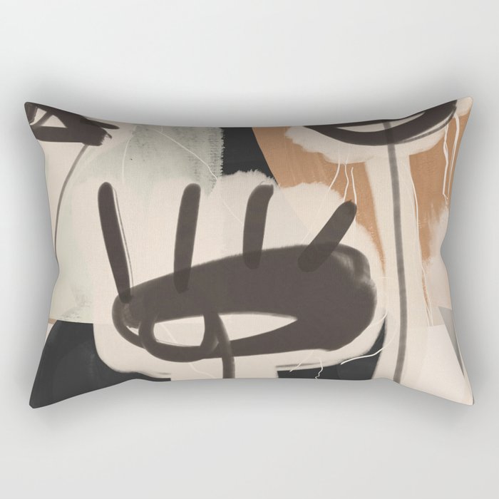 Modern Abstract Art Face 24 Rectangular Pillow Gallery Image 2