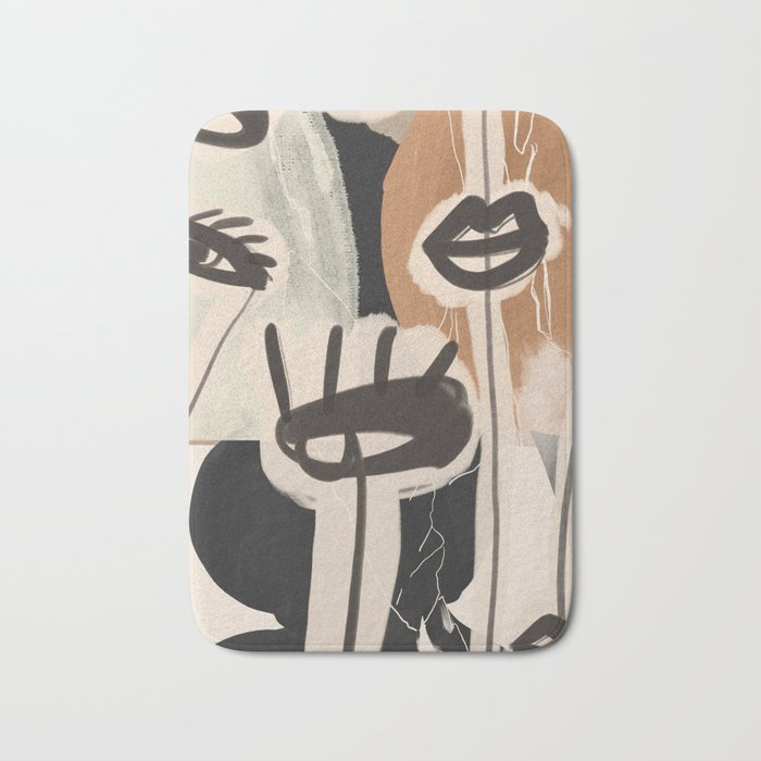 Modern Abstract Art Face 24 Bath Mat Gallery Image 1