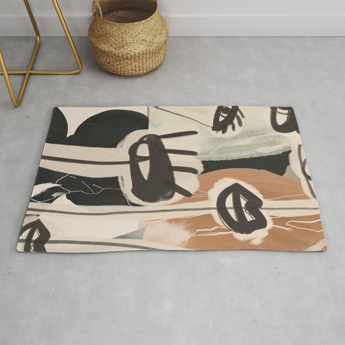 Modern Abstract Art Face 24 Rug Gallery Image 1