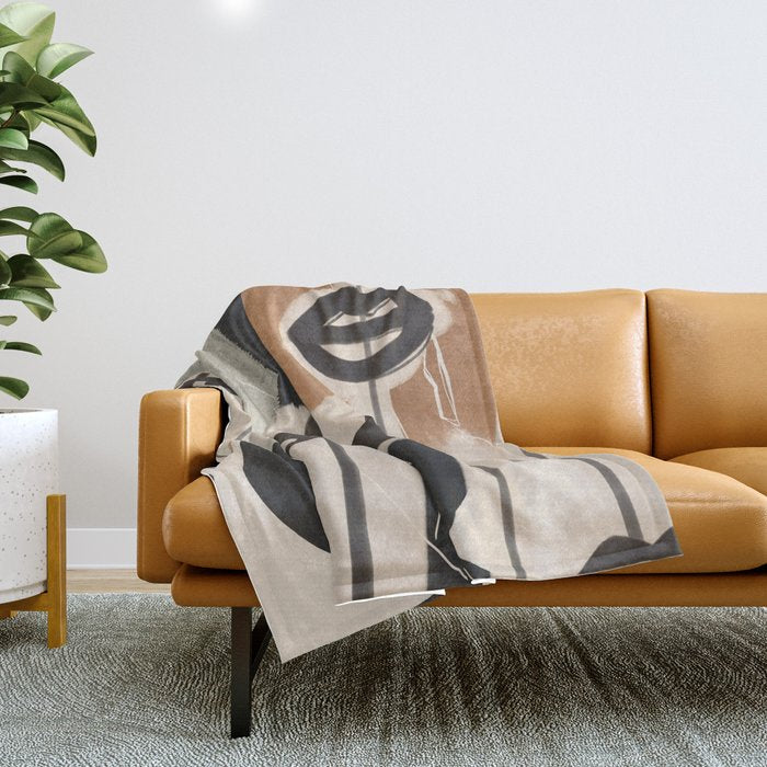Modern Abstract Art Face 24 Throw Blanket Gallery Image 1
