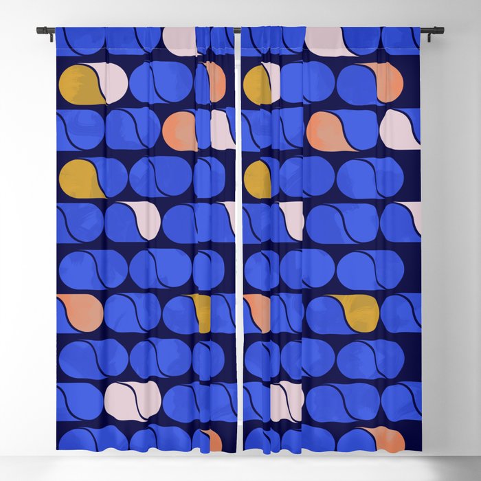 Blue modern pattern Window Curtain Gallery Image 5