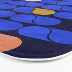 Blue modern pattern Bath Mat Gallery Image 3