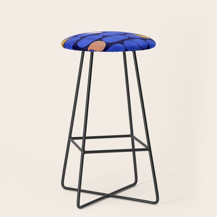Blue modern pattern Stool Gallery Image 1