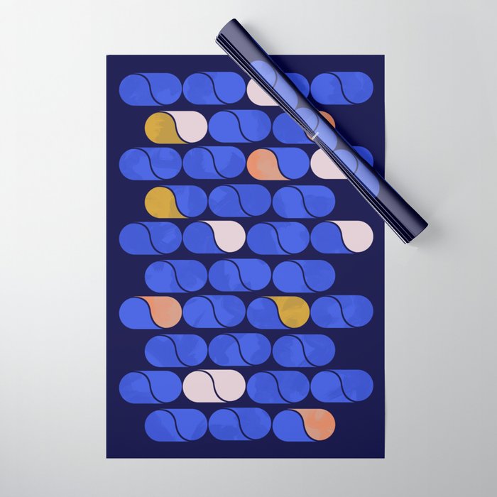 Blue modern pattern Wrapping Paper Gallery Image 1
