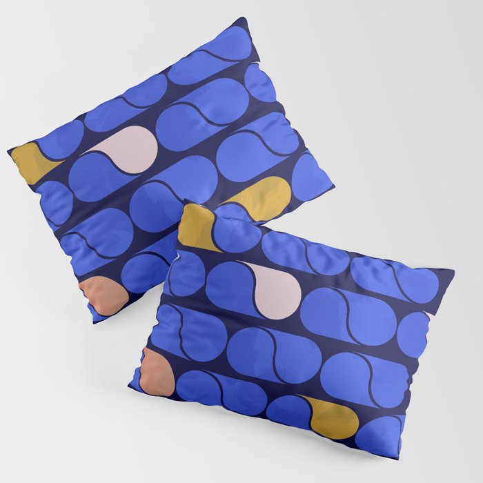 Blue modern pattern Pillow Sham Gallery Image 1
