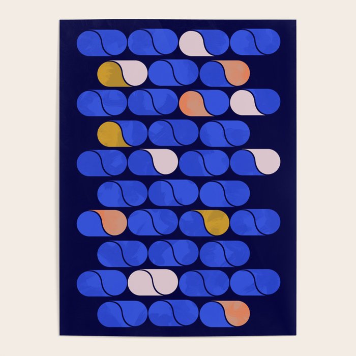 Blue modern pattern Poster Gallery Image 4