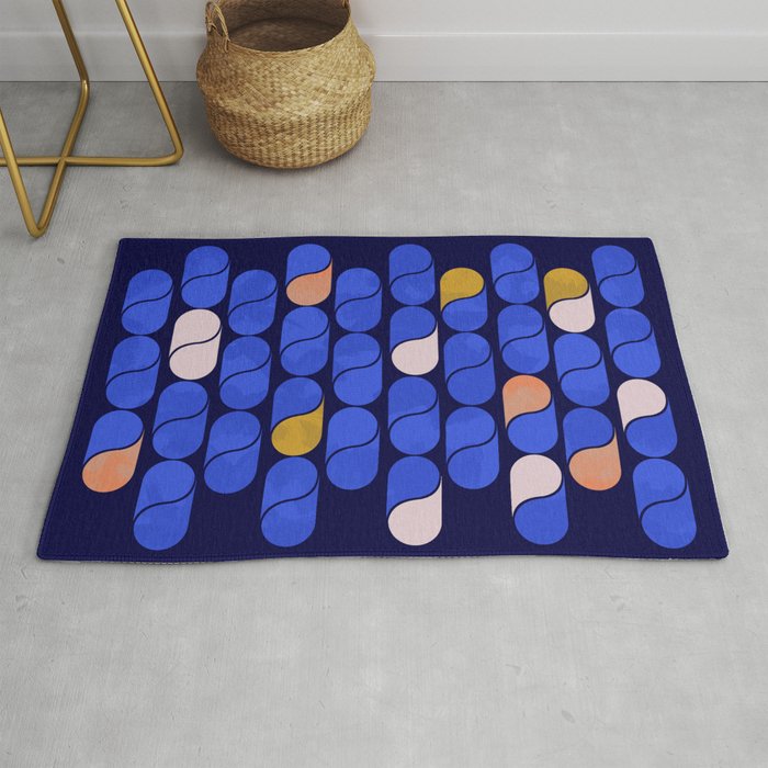 Blue modern pattern Rug Gallery Image 1
