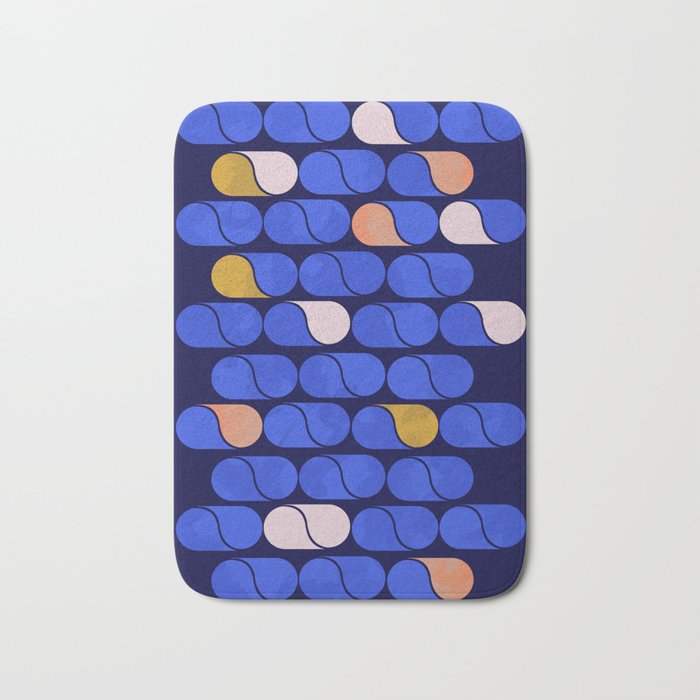 Blue modern pattern Bath Mat Gallery Image 1
