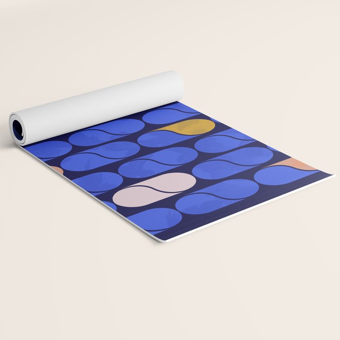 Blue modern pattern Yoga Mat Gallery Image 2