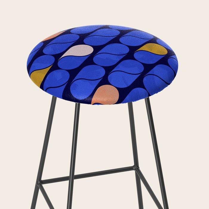 Blue modern pattern Stool Gallery Image 2