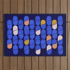 Blue modern pattern Outdoor Rug Gallery Image 1