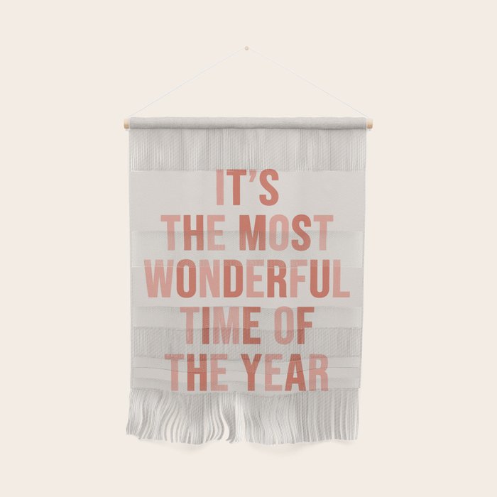 The Most Wonderful Time Of The Year Warm Pink Wall Hanging Gallery Image 1