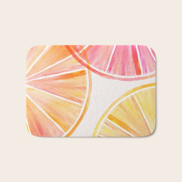 Summer Citrus Party Watercolor Bath Mat Gallery Image 1