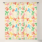 Festive Coquette Bow Pattern on Cream Window Curtain Gallery Image 5