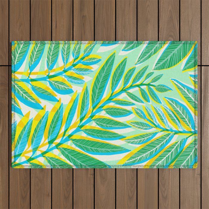 Colorful Tropical Pop Vines Outdoor Rug Gallery Image 1