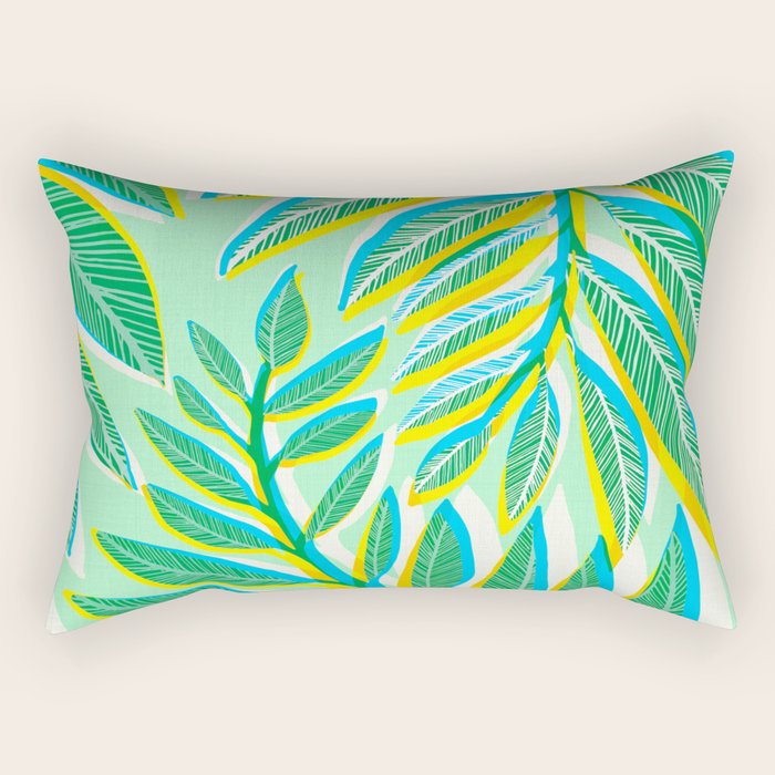 Colorful Tropical Pop Vines Rectangular Pillow Gallery Image 2