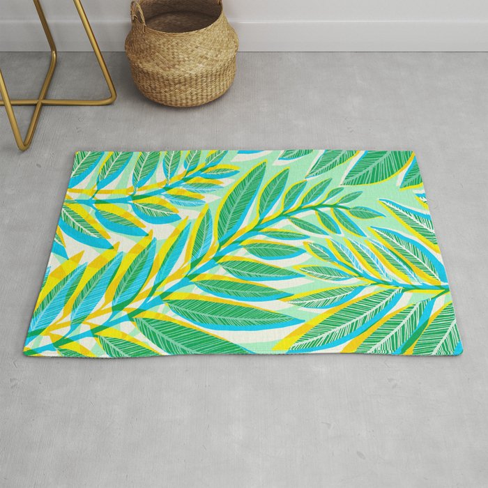 Colorful Tropical Pop Vines Rug Gallery Image 1