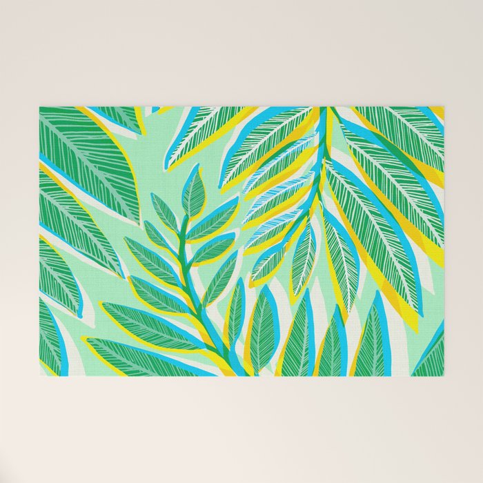 Colorful Tropical Pop Vines Welcome Mat Gallery Image 1