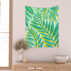 Colorful Tropical Pop Vines Wall Tapestry Gallery Image 2