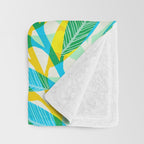 Colorful Tropical Pop Vines Throw Blanket Gallery Image 3