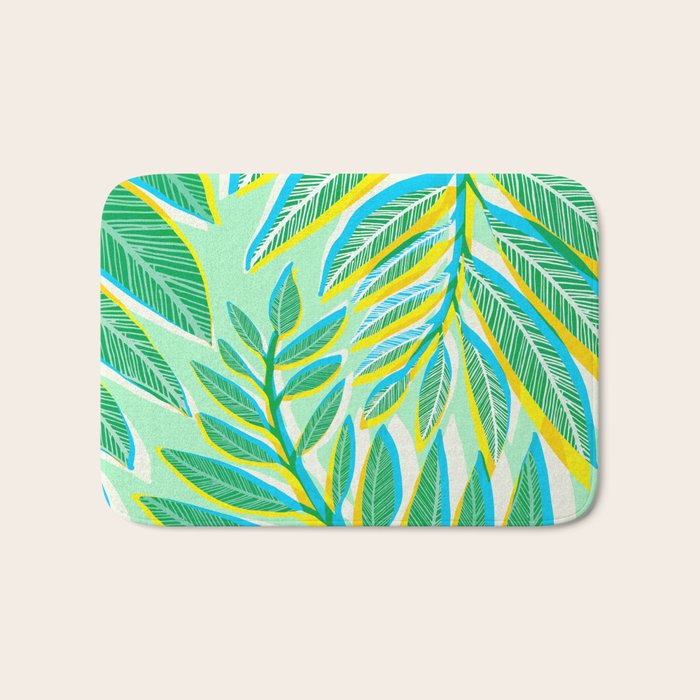 Colorful Tropical Pop Vines Bath Mat Gallery Image 1