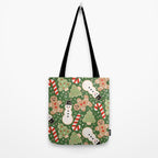 Sweet Christmas Cookies on Green Tote Bag Gallery Image 2
