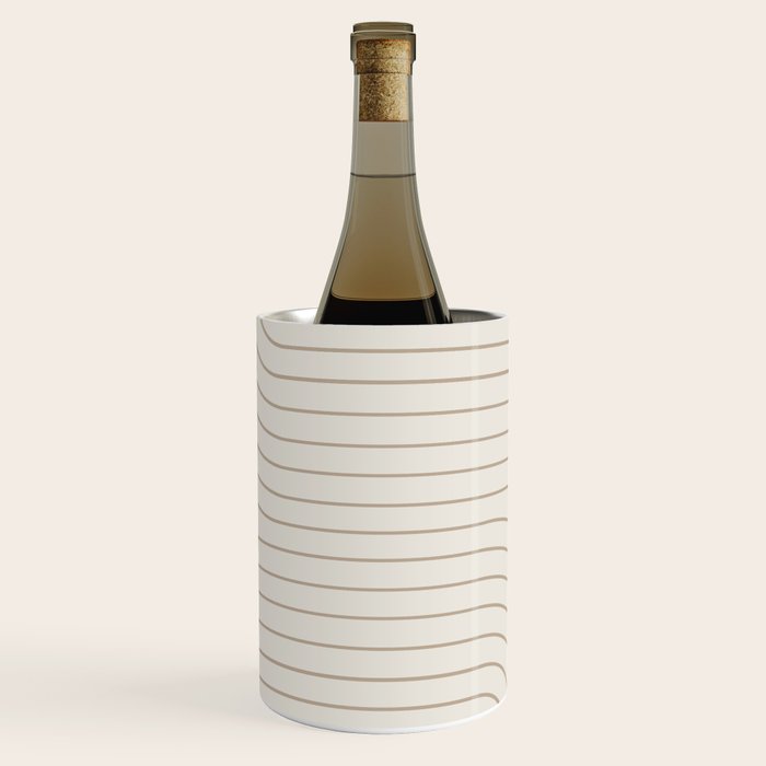 Minimal Line Curvature V Natural Neutral Mid Century Modern Arch Abstract Wine Chiller Gallery Image 1