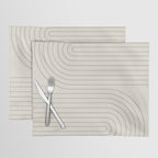 Minimal Line Curvature V Natural Neutral Mid Century Modern Arch Abstract Placemat Gallery Image 1